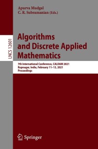 Imagen de portada: Algorithms and Discrete Applied Mathematics 9783030678982