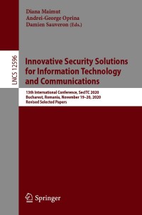 Imagen de portada: Innovative Security Solutions for Information Technology and Communications 9783030692544