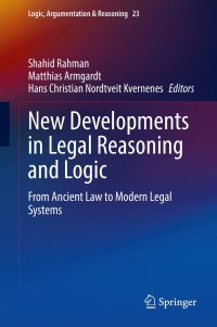 Cover image: New Developments in Legal Reasoning and Logic 9783030700836