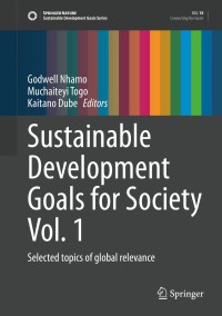 Titelbild: Sustainable Development Goals for Society Vol. 1 9783030709471