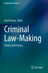 Omslagafbeelding: Criminal Law-Making 9783030713478