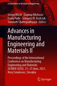 Omslagafbeelding: Advances in Manufacturing Engineering and Materials II 9783030719555