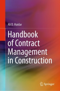 Cover image: Handbook of Contract Management in Construction 9783030722647