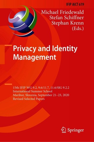 Imagen de portada: Privacy and Identity Management 9783030724641