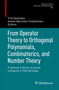 Cover image: From Operator Theory to Orthogonal Polynomials, Combinatorics, and Number Theory 9783030754242