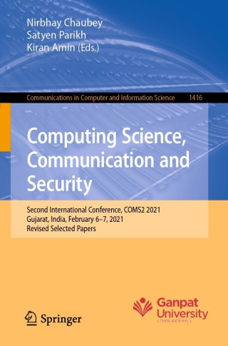 Cover image: Computing Science, Communication and Security 9783030767754