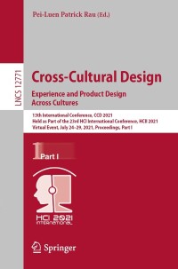 Cover image: Cross-Cultural Design. Experience and Product Design Across Cultures 9783030770730