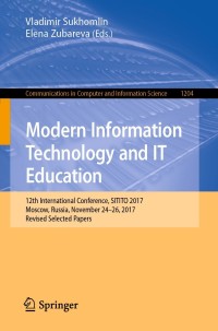 Cover image: Modern Information Technology and IT Education 9783030782726