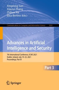 Immagine di copertina: Advances in Artificial Intelligence and Security 9783030786205