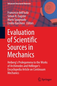 Immagine di copertina: Evaluation of Scientific Sources in Mechanics 9783030805494