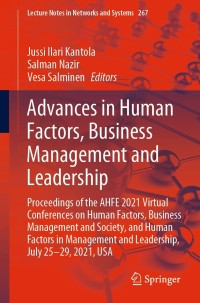 Cover image: Advances in Human Factors, Business Management and Leadership 9783030808754