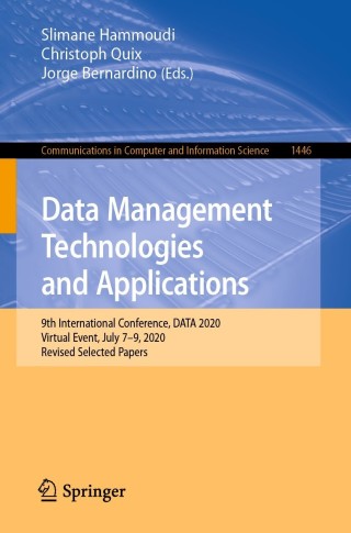Cover image: Data Management Technologies and Applications 9783030830137