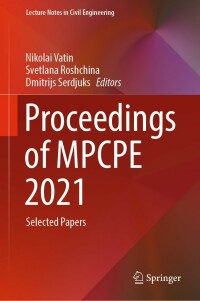 Cover image: Proceedings of MPCPE 2021 9783030852351