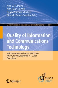 Cover image: Quality of Information and Communications Technology 9783030853464