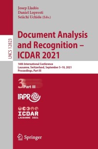 Omslagafbeelding: Document Analysis and Recognition – ICDAR 2021 9783030863333