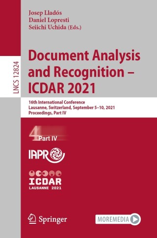 表紙画像: Document Analysis and Recognition – ICDAR 2021 9783030863364