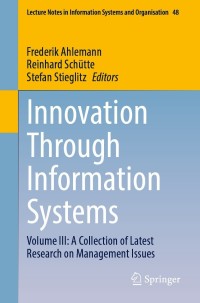 Cover image: Innovation Through Information Systems 9783030867997