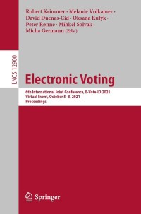 Cover image: Electronic Voting 9783030869410