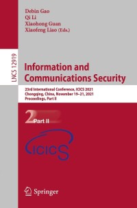 Cover image: Information and Communications Security 9783030880514