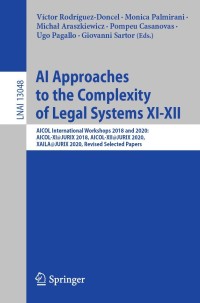 Cover image: AI Approaches to the Complexity of Legal Systems XI-XII 9783030898106