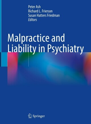 Cover image: Malpractice and Liability in Psychiatry 9783030919740