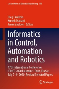 Cover image: Informatics in Control, Automation and Robotics 9783030924416