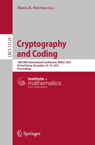 Cover image: Cryptography and Coding 9783030926403