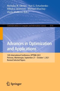 Cover image: Advances in Optimization and Applications 9783030927103