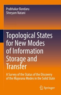 Omslagafbeelding: Topological States for New Modes of Information Storage and Transfer 9783030933395