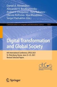 Imagen de portada: Digital Transformation and Global Society 9783030937140