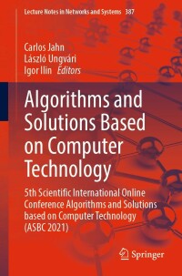 Cover image: Algorithms and Solutions Based on Computer Technology 9783030938710