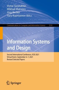 Cover image: Information Systems and Design 9783030954932