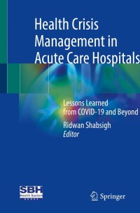 Cover image: Health Crisis Management in Acute Care Hospitals 9783030958053