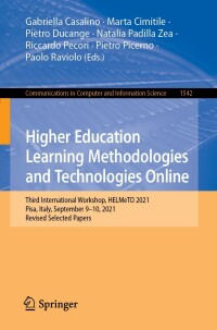 Cover image: Higher Education Learning Methodologies and Technologies Online 9783030960599