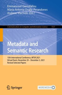 Imagen de portada: Metadata and Semantic Research 9783030988753