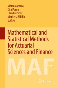 Cover image: Mathematical and Statistical Methods for Actuarial Sciences and Finance 9783030996376