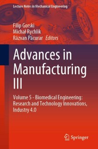 Cover image: Advances in Manufacturing III 9783030997687