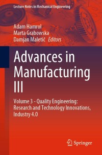 Cover image: Advances in Manufacturing III 9783031001666