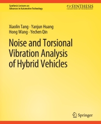 Cover image: Noise and Torsional Vibration Analysis of Hybrid Vehicles 9783031000034