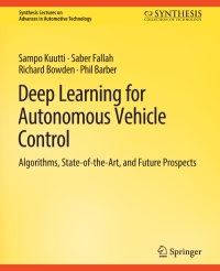 Cover image: Deep Learning for Autonomous Vehicle Control 9783031003745