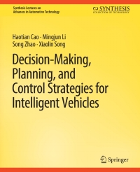 Imagen de portada: Decision Making, Planning, and Control Strategies for Intelligent Vehicles 9783031000102