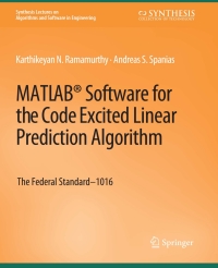 Cover image: MATLAB® Software for the Code Excited Linear Prediction Algorithm 9783031003868