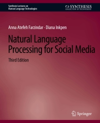 Cover image: Natural Language Processing for Social Media, Third Edition 3rd edition 9783031010477