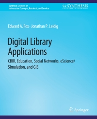 Cover image: Digital Libraries Applications 9783031011566