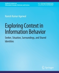 Cover image: Exploring Context in Information Behavior 9783031002205