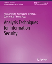 Cover image: Analysis Techniques for Information Security 9783031012068