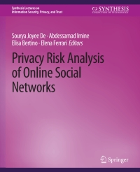 Imagen de portada: Privacy Risk Analysis of Online Social Networks 9783031002380