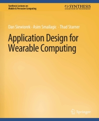 Imagen de portada: Application Design for Wearable Computing 9783031013485
