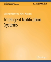 Cover image: Intelligent Notification Systems 9783031003165