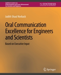 Cover image: Oral Communication Excellence for Engineers and Scientists 9783031013812